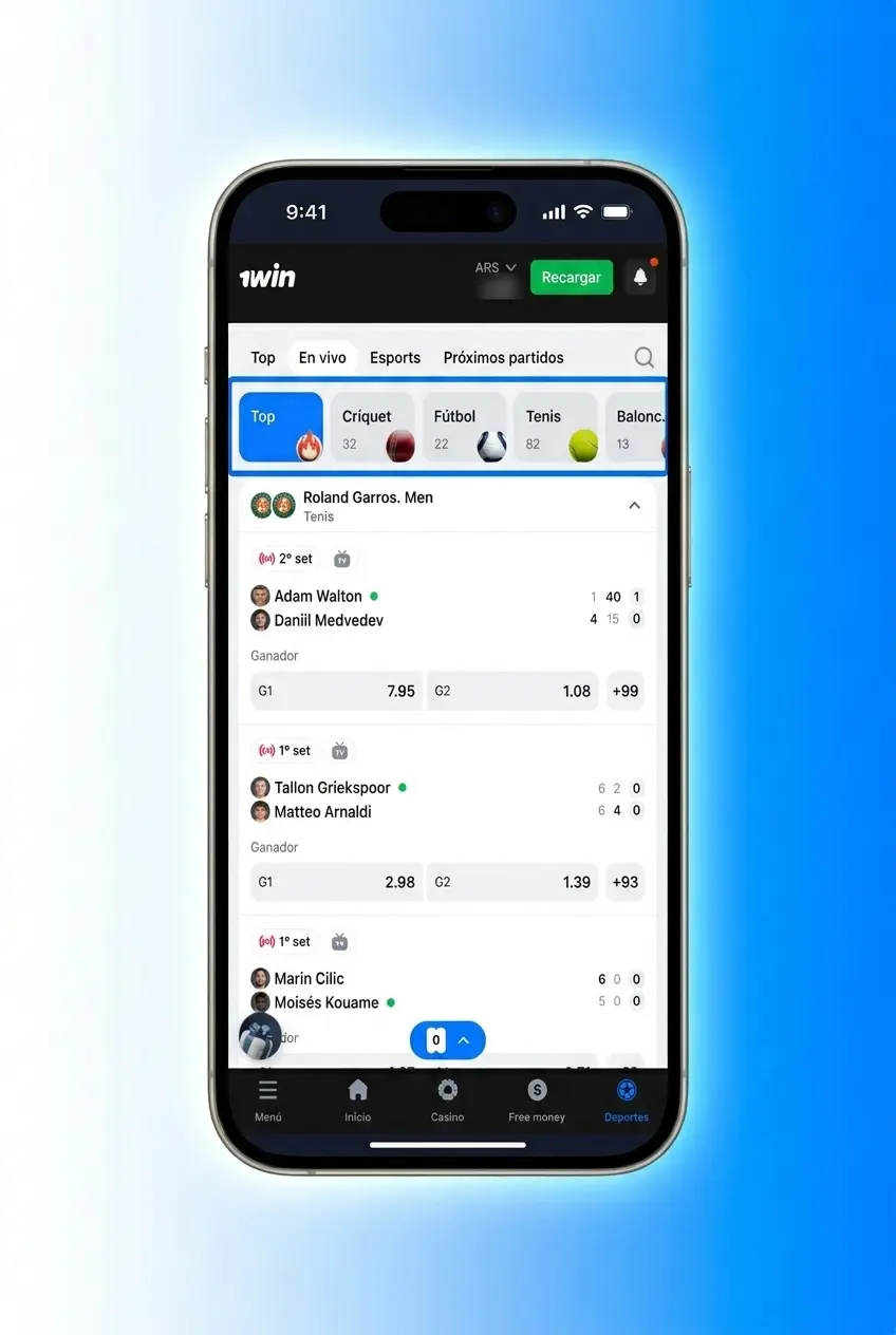 Apuestas de Básquetbol en la App de 1win