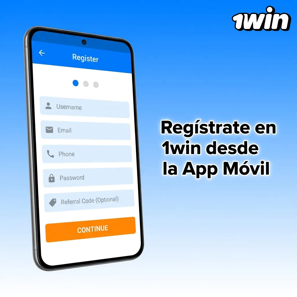 Registrate en 1win desde la App Móvil