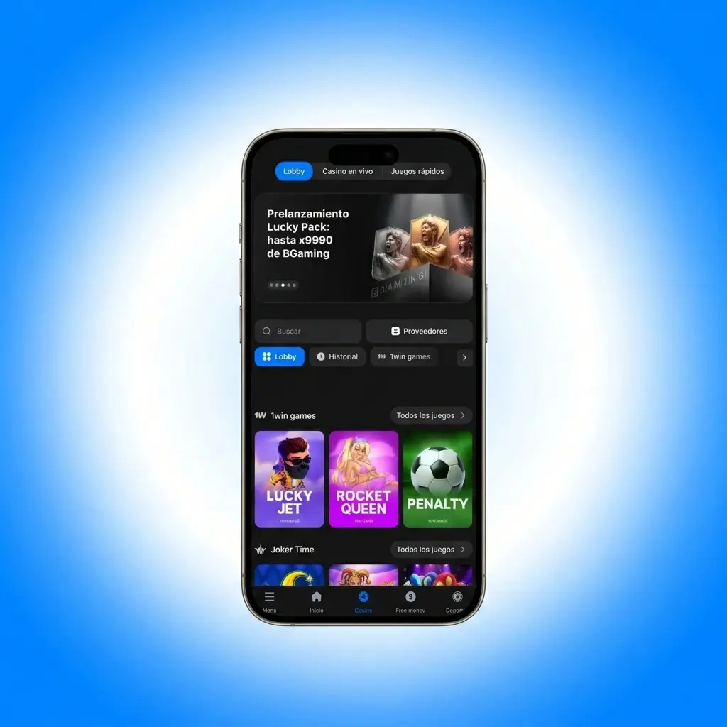 Interfaz del Sitio Web de 1win